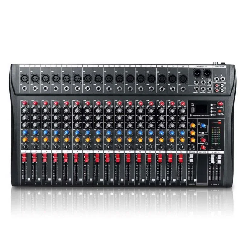 16 Channel Music Mixing Console Power Mixer Audio Mixer with USB and 48V Phantom Power CT-160S