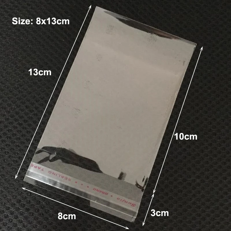 1000pcs/lot Clear Transparent Self-adhesive Bag Opp Bags Plastic Packaging For Jewelry Candy Cards Gift Pouches Custom Size