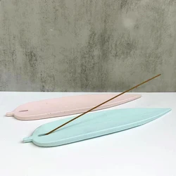 Leaf Incense Sticks Base Silicone Mold DIY Handmade Yoga Epoxy Resin Plaster Incense Holder Tray Craft Molds Home Decor Supplies