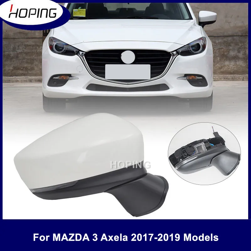 Hoping 1PCS Outer Rearview Mirror Assy For MAZDA 3 Axela BN BM 2017 2018 Door Side Mirror Assy Base Color