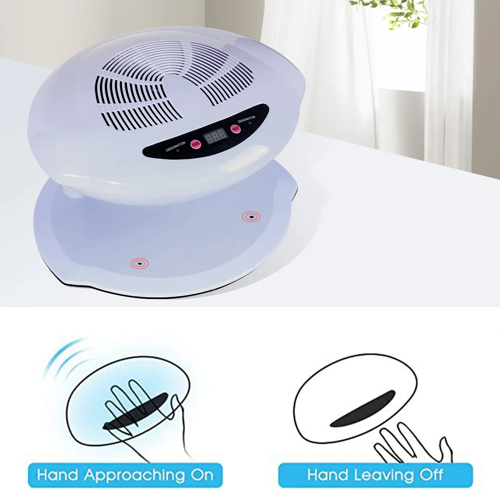 LULAA Air Nail Dryer 400W Intelligent Automatic Sensor Hot & Cold Air Nail Polish Drying Fan Manicure Tool Both Hands Feet Use