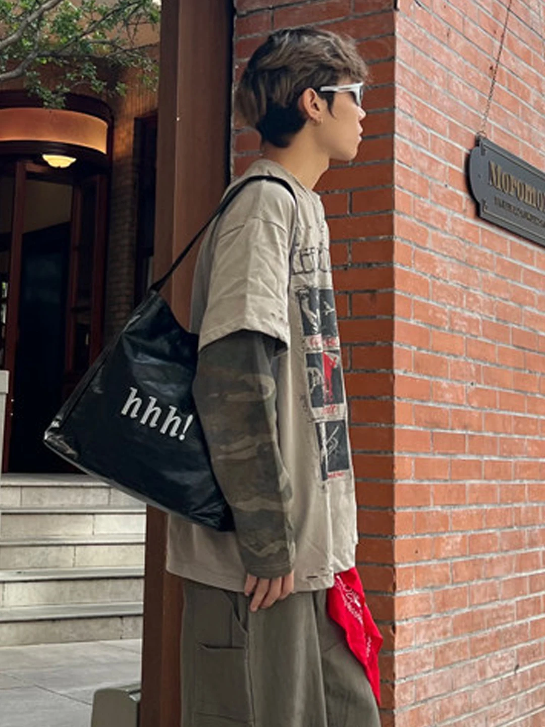 Retro Street Style Soft Leather Tote Bag Unisex Casual Ins Trend Shoulder Handbag Korean Style Single Shoulder Bag for Youth