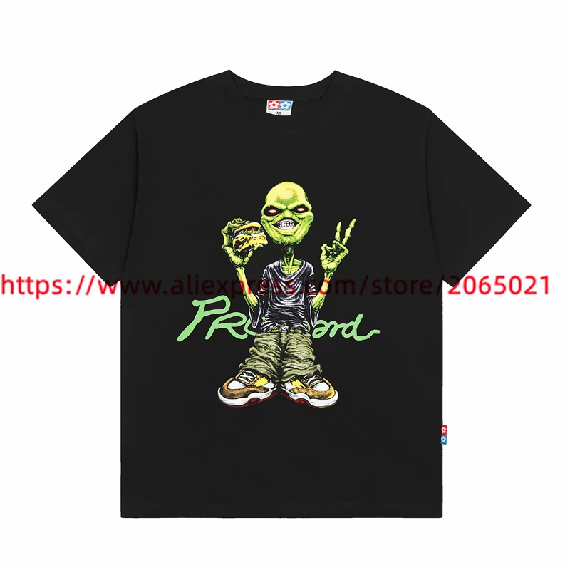 VandyThepink Green Skull Print Tee Men Women T-shirt Loose Tops Short Sleeve