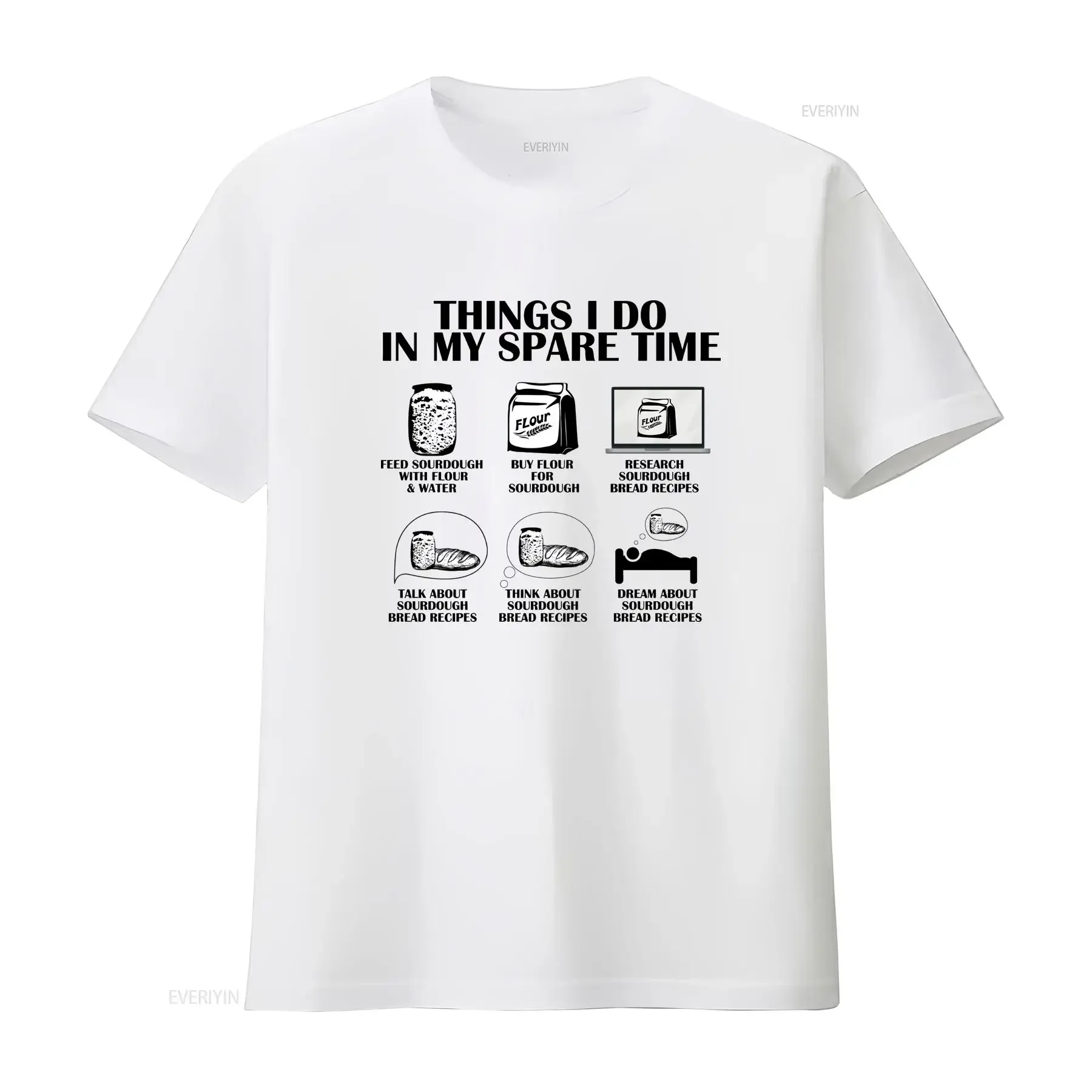 Things I Do In My Spare Time Sourdough Baker Bread Lover T Shirt  vintage Washed Stylish Soft homme fashion Versatile