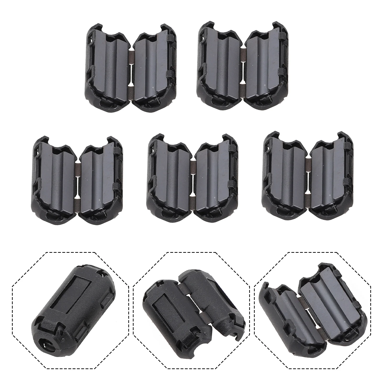 5 Stuks 3.5/5/7 Mm Ringkern Ferriet Kraal Clip Choke Rfi Noise Filter Clip Ruisonderdrukker filter Ring Bedrading Kabel Klem Gereedschap
