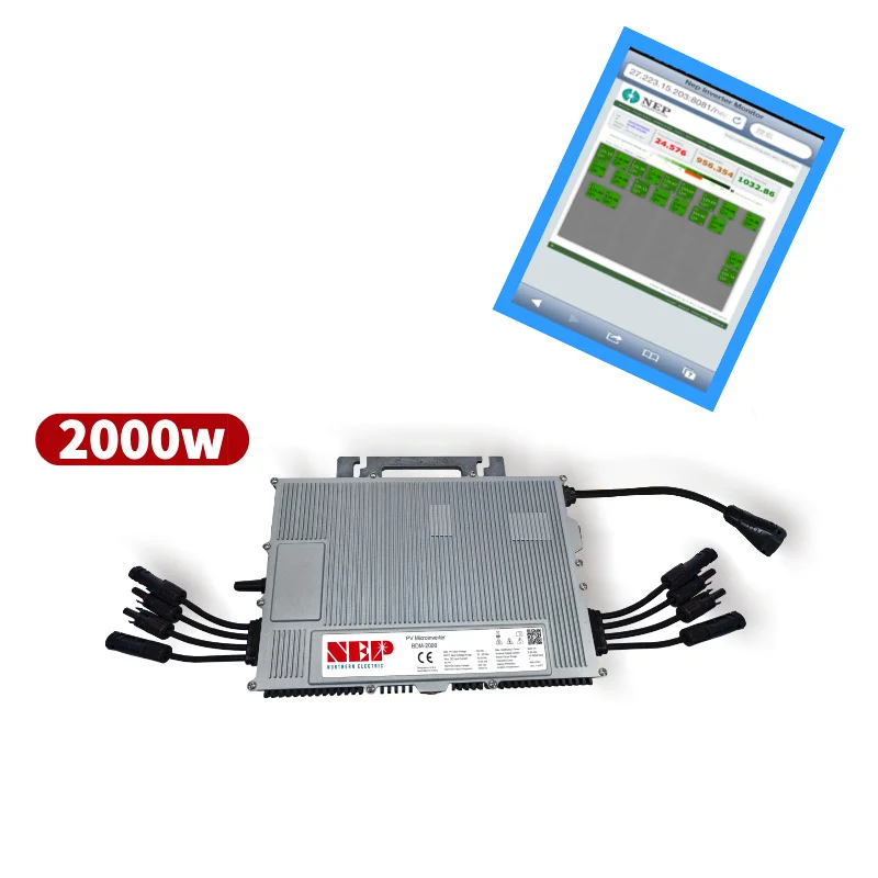 2000W Three Phase Grid Connected Micro Inverter Pure Sine Wave WiFi MPPT 6KW On-Grid Solar PV System