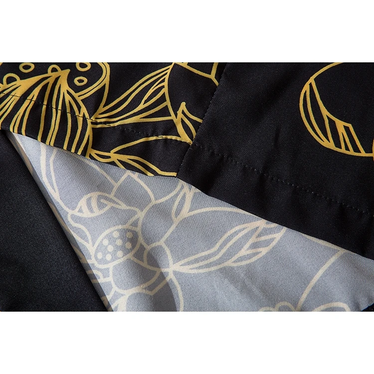 بلوزة كيمونو سوداء للنساء والرجال فضفاضة كبيرة الحجم ملابس يابانية هاراجوكو تريند بيتش #6