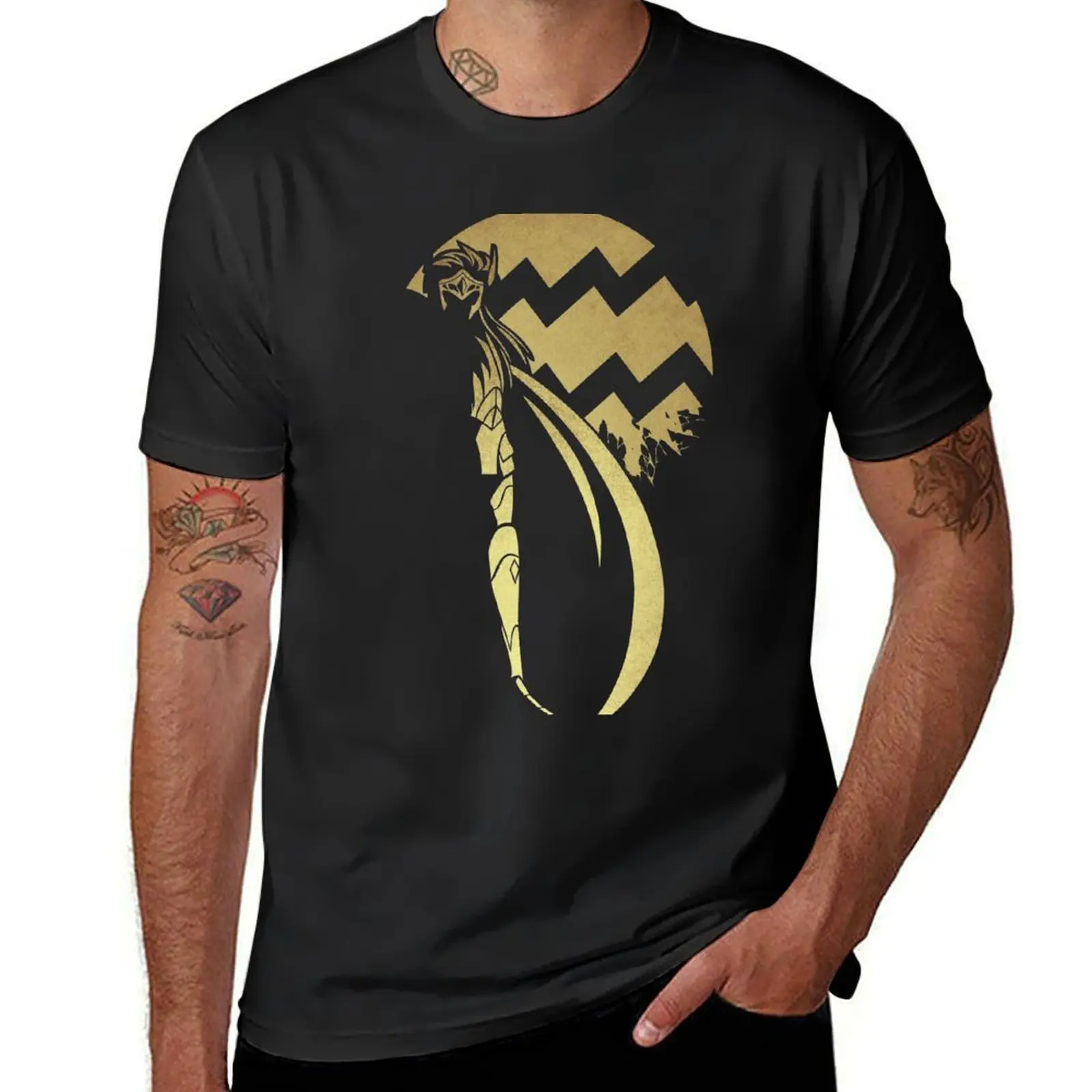 

Gold Saint Aquarius T-Shirt topping luxury designer boys whites shirts men graphic