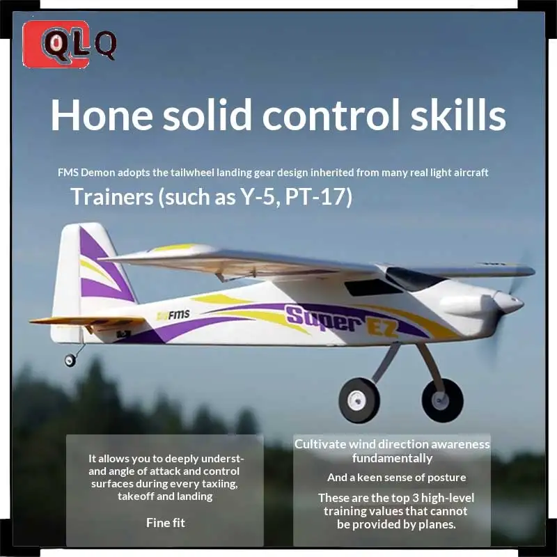 1.2m Super Ez Fixed Wing Rc Airplane Beginner Entry Level Taildragger Training Plane For New Pilots With Stable Control