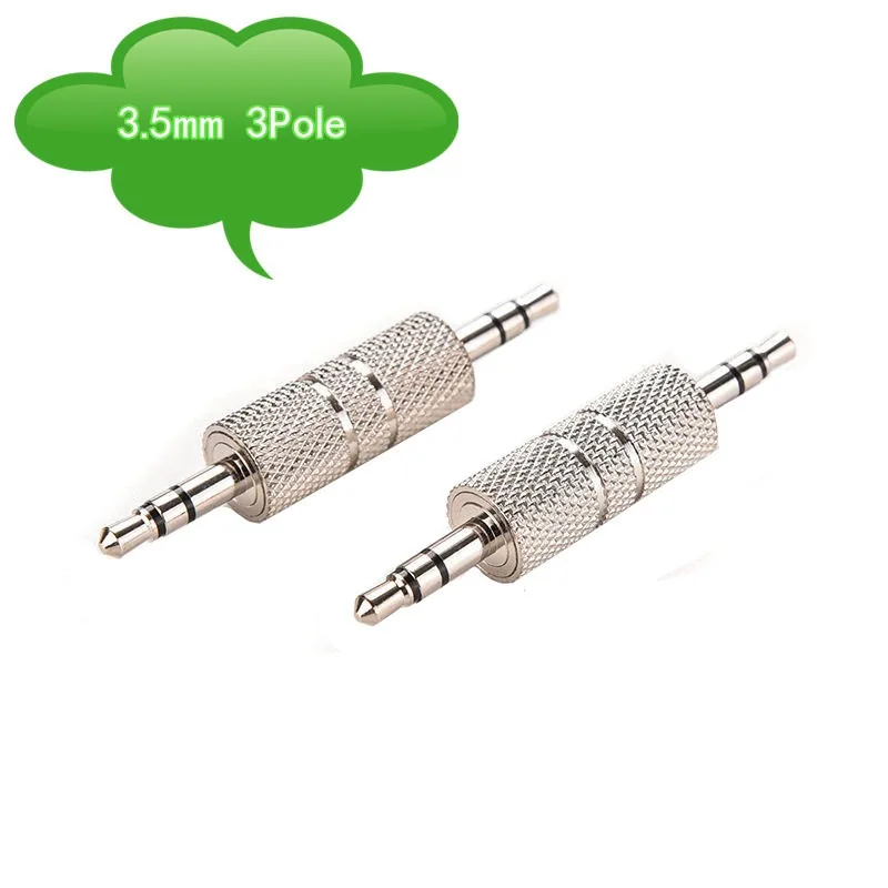 

2 Pcs 3.5mm Male to 3.5 mm Male M/M Audio Adapter Coupler Adaptor Connector