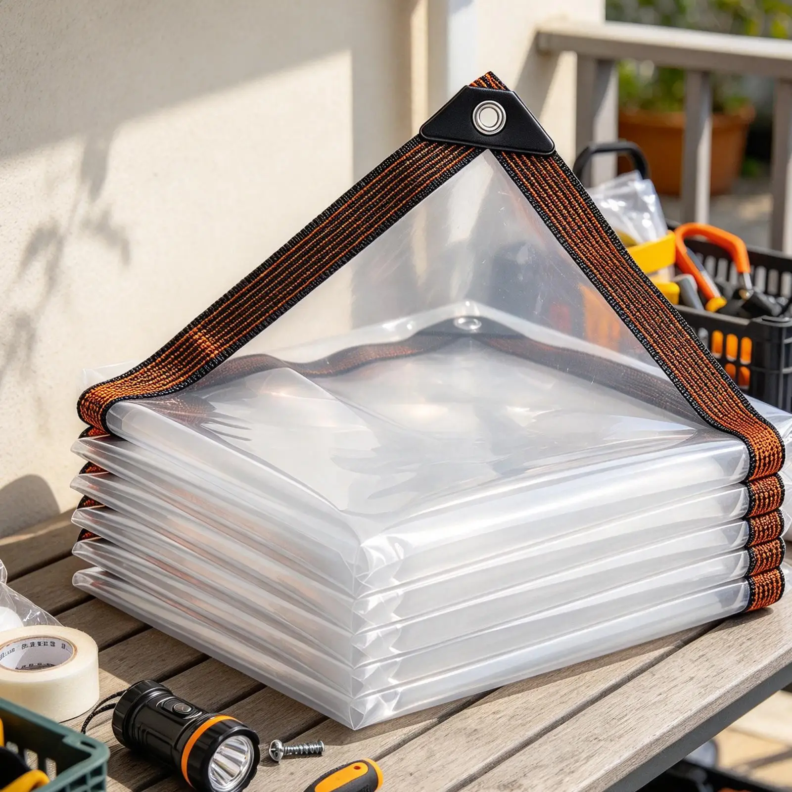 Clear Tarp For Patio Outdoor Transparent Tarpaulin With Grommets Greenhouse Clear Tarp For Pavilion Garden Patio Greenhouse