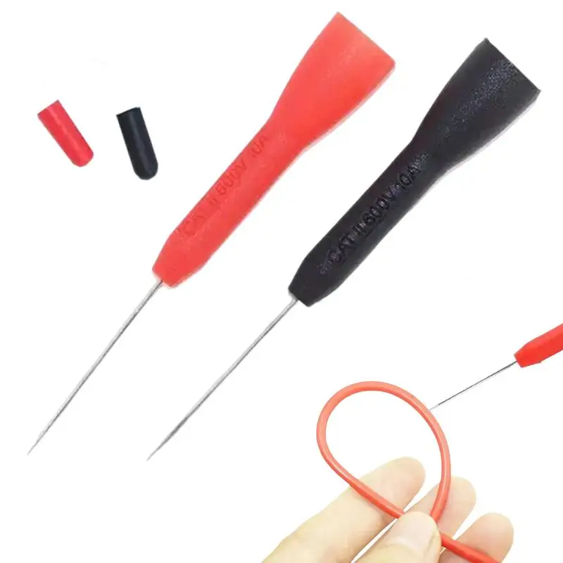 Multimeter Probes 2X Tester Lead Probe 1mm Fine Point Tip Insulation Piercing Needle Multimeter Accessories Non-Destructive