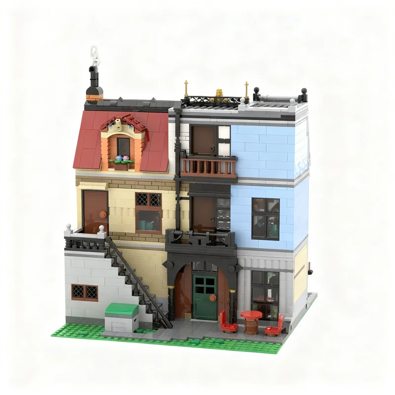 2526pcs MOC Modular Buildings Fish&Chips Haberdashery - Tudor Corner Alternative Build Model Building Blocks Christmas Gift Toy