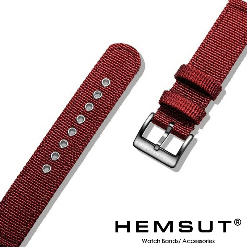 Hemsut High Quality Nylon Watch Bands Quick Release Movement Wrist Straps Military Breathable Waterproof 18mm 20mm 22mm 24mm