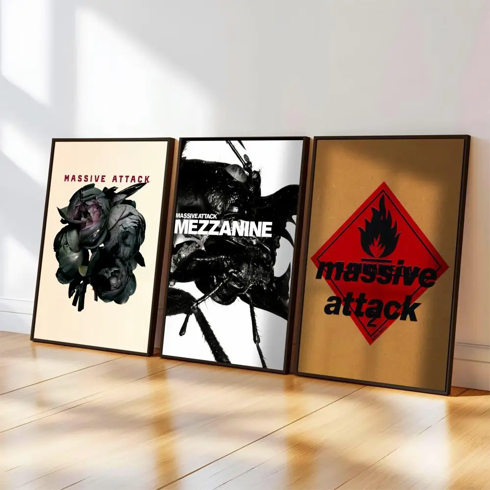 M-Massive A-Attack Poster, Musik-Album-Cover für Zimmer, Leinwandgemälde, Kunstdruck, Heimwanddekoration, Bild, Geschenk