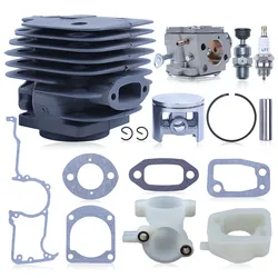 52mm Nikasil Cylinder Piston Carburetor Kit For Husqvarna 268 272 272K 272XP 61 Chainsaw 574331601, 503758172 w Intake Manifold