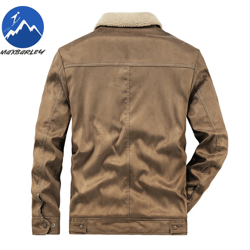 Winter Mens Suede Padded Jackets Fashion Men Mountain Skiing Fleece Warm Windbreaker Coats Men Hiking Thermal Parka Clothing