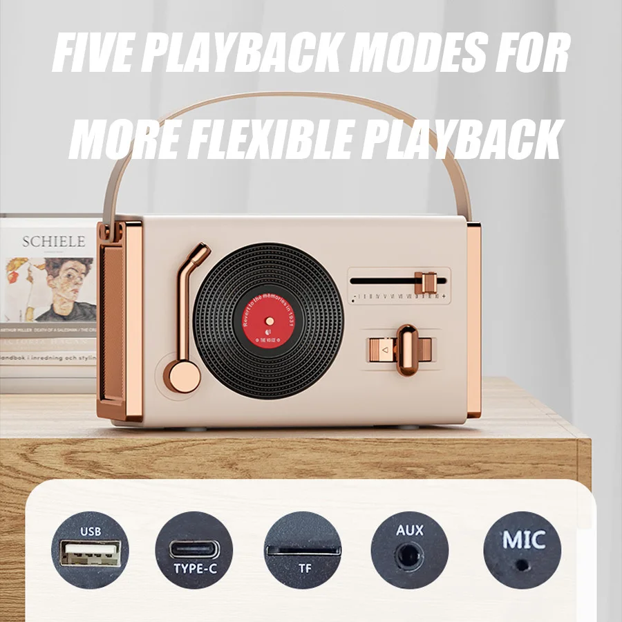 

Retro Mini Record Bluetooth Speaker | Stylish Record Player Design | Portable Bluetooth Turntable Audio