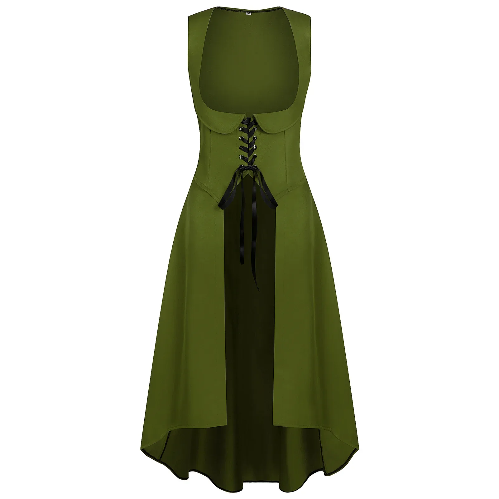 Women Medieval Cosplay Costume Polyester Celtic Sleeveless Open Dress Cape Female Warrior Viking Cloak