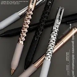 1Pc Metal Geometric Deformation Neutral Pen Intersting Shape Change Gel Pen Student Writing Tools Anamorphic Pen Creative Gift