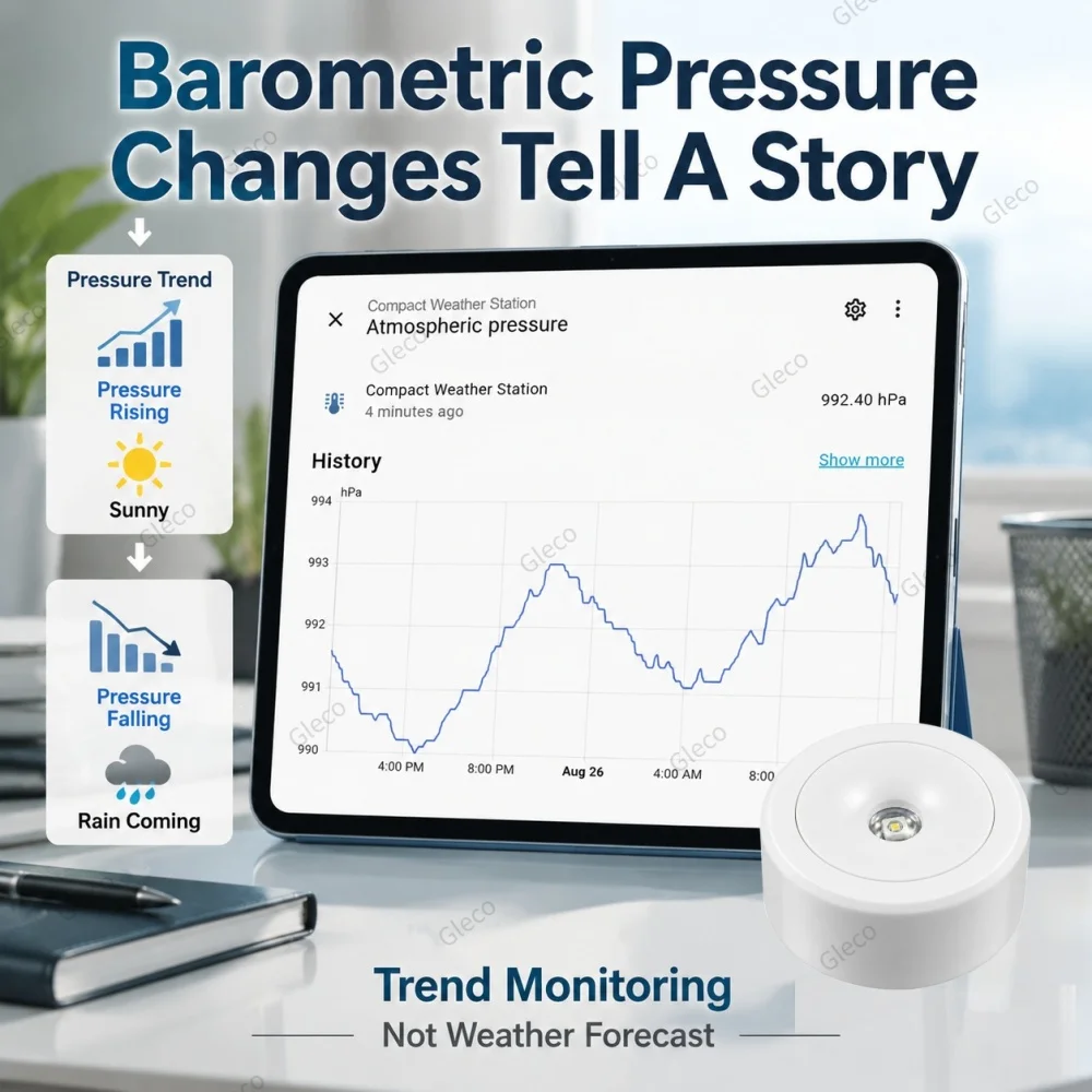 Zigbee Drahtloser Luftdrucksensor UV-Messgerät Barometer Thermometer Lichtdetektor für Smart Home Assistant 2MQTT Wettermonitor – Detail 8