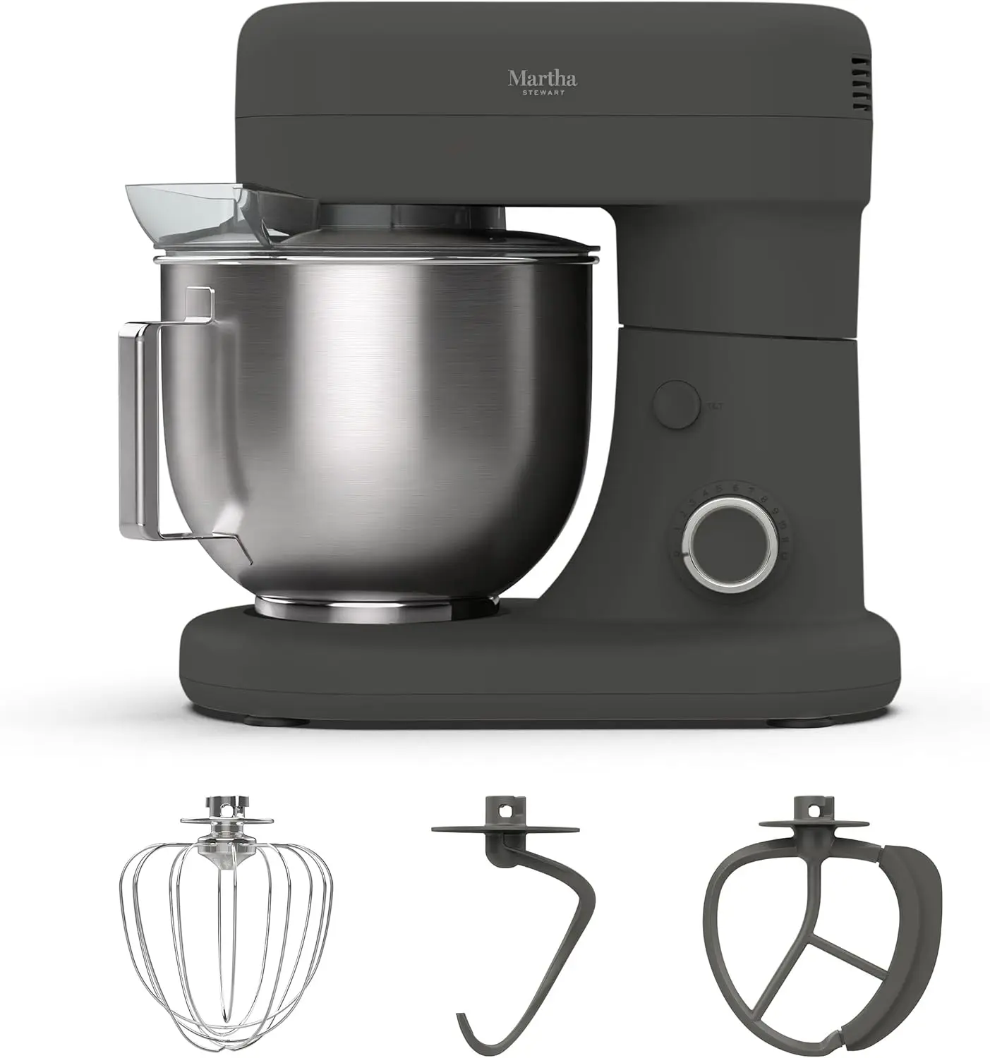 12-Speed Tilt-Head Electric Stand Mixer, 5.3-Quart Stainless Steel Bowl with Dough Hook, Whisk, Beater & Splash Guard, for Bakin