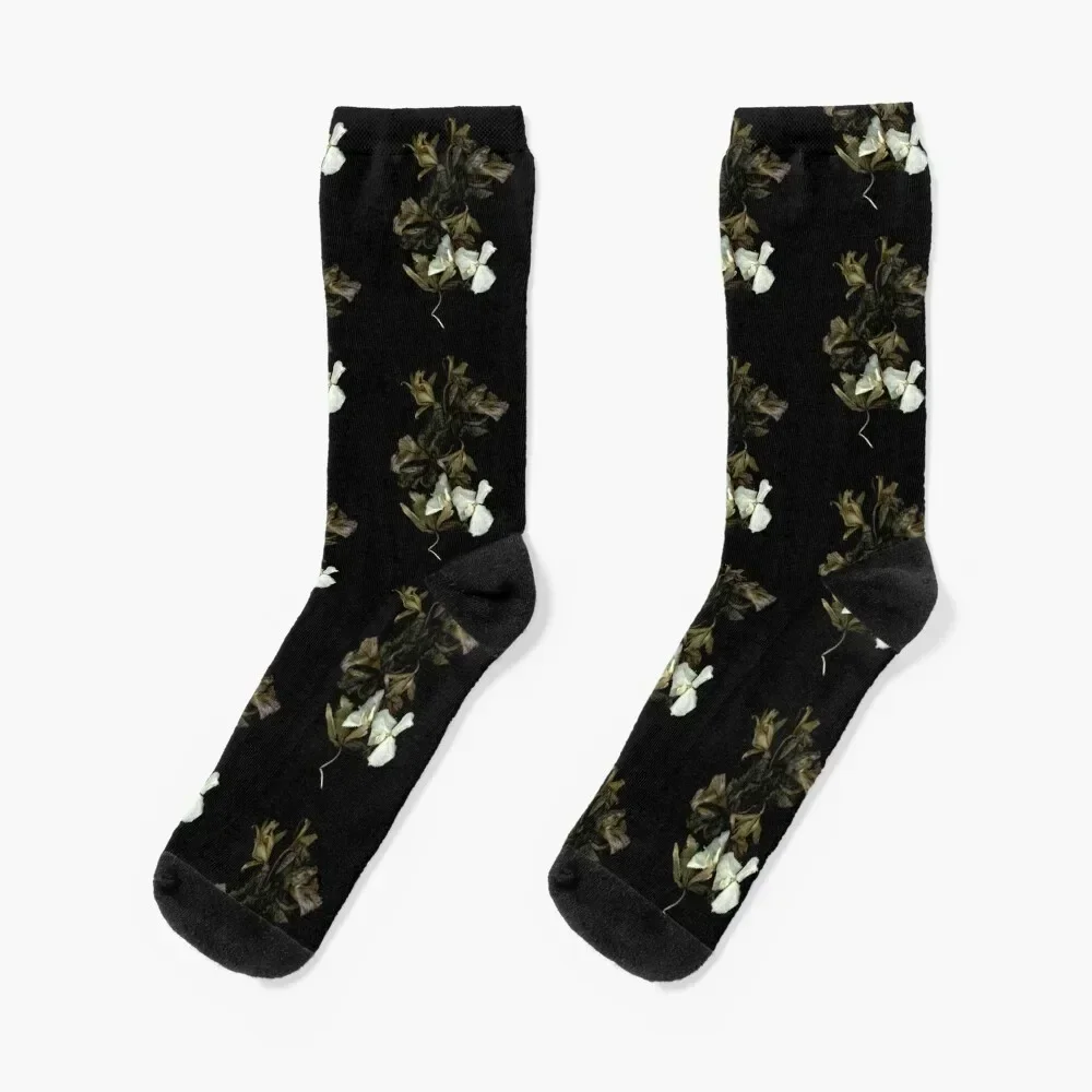 

Orchid Float Dark Floral Socks cool valentine gift ideas Socks Women Men's