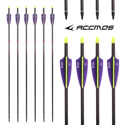 6/12pcs Archery Pure Carbon Arrow ID 6.2 Spine 250 300 350 400 500 600 700 800 For Bow Hunting Shooting