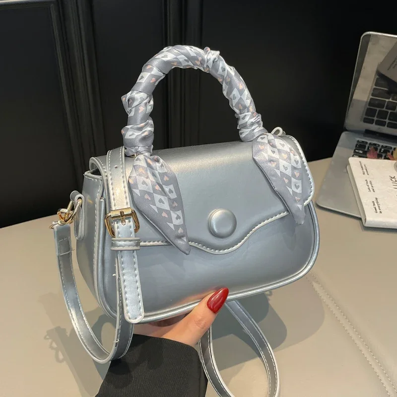 

Designer Handbag And Purse Small Square Women Shoulder Bag For Women Solid Pu Leather Crossbody Bag Silver Evening Clutch Bag