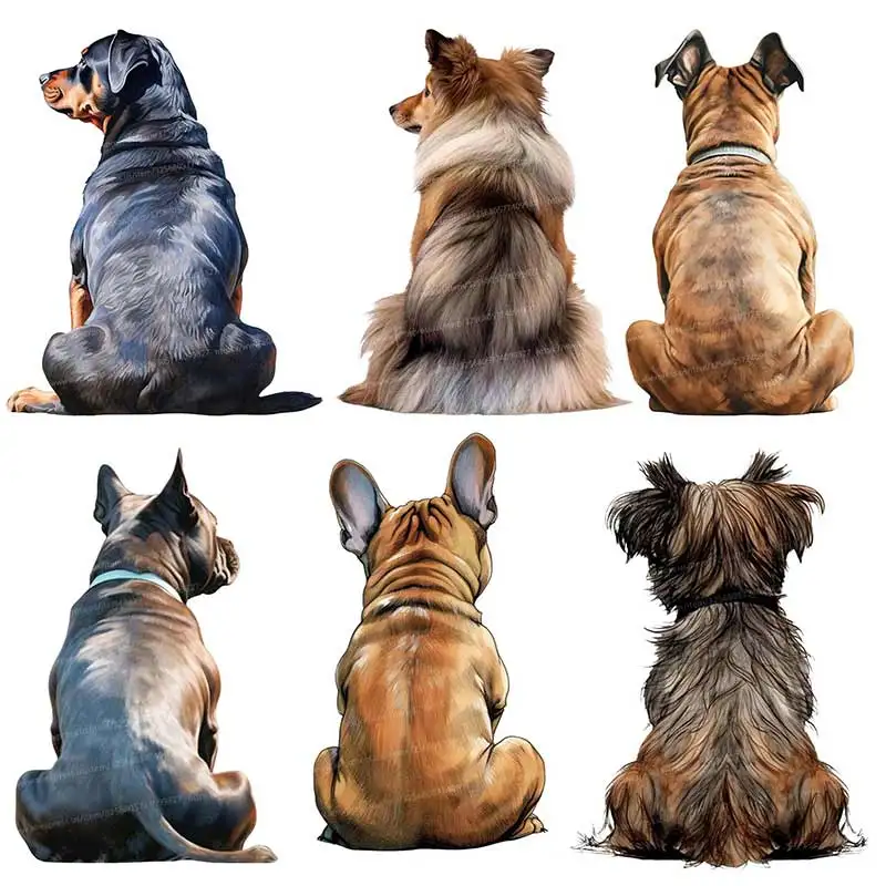 

8 Styles Cute Pet Dog Animal Car Sticker Vinyl Decal Waterproof Rear Window Motorcycle Camper Bumper Laptop Decoration Y206