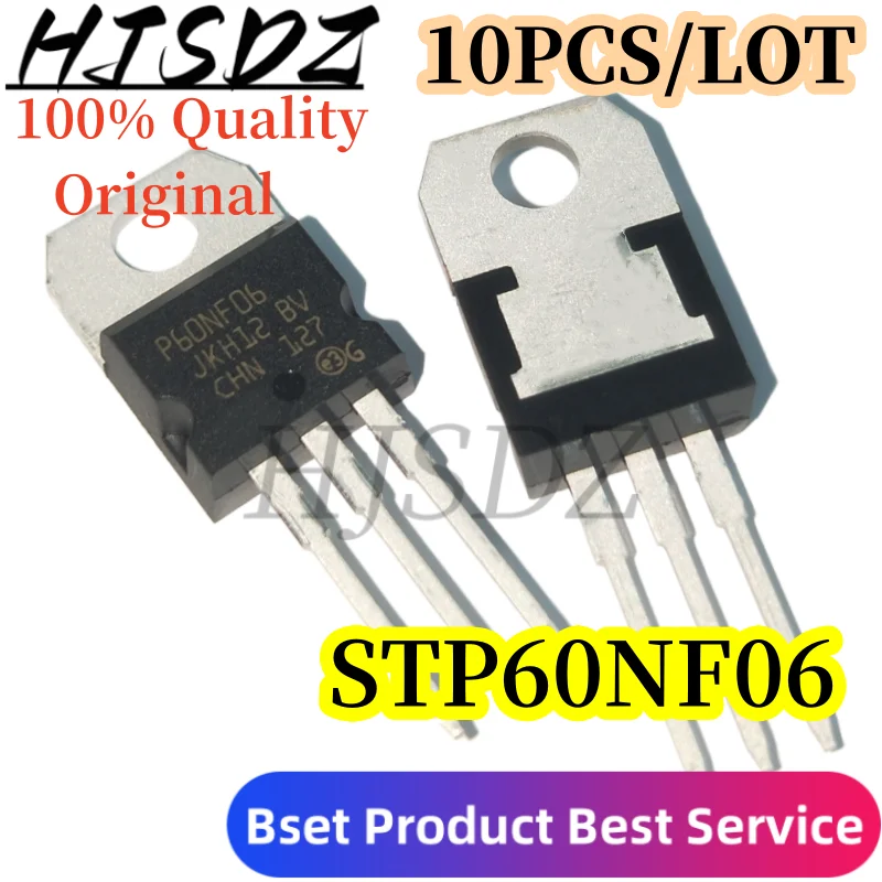 

50PCS/LOT 100% Quality Original STP60NF06 P60NF06 60N06 60NF06 TO-220 integrated circuit IC