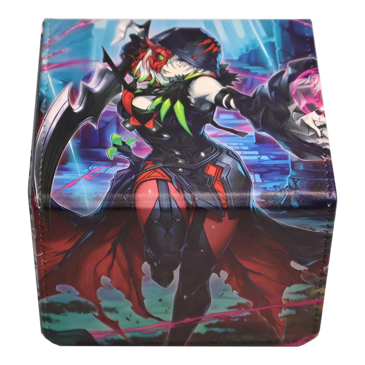 ¡Bricolaje hecho a sí mismo Yu-Gi-Oh! Caja de almacenamiento de tarjetas Diabellstar The Black Witch, colección de cuero Ygo, caja de protección de tarjetas, juguete de regalo