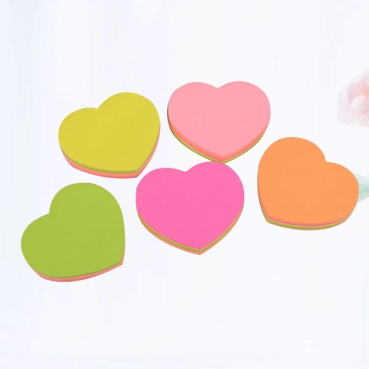 

5 Pcs Heart-shaped Self Notepad Self-stick Memo Paper Stickers Modeling