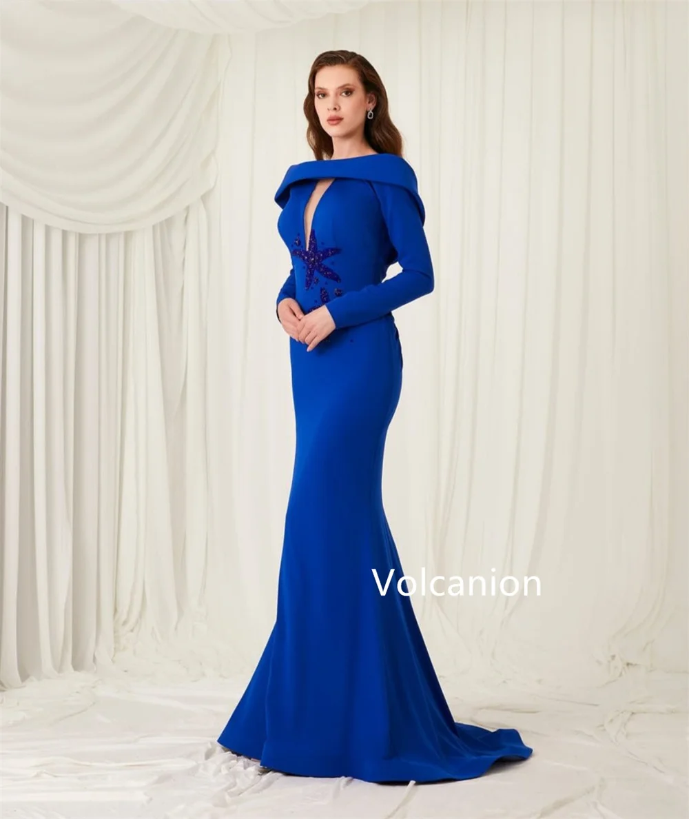 Gaun Panjang Bahu Terbuka Putri Duyung Berlian Imitasi Jersey Khusus Acara Dipesan Lebih Dahulu Formal Klasik Kualitas Tinggi