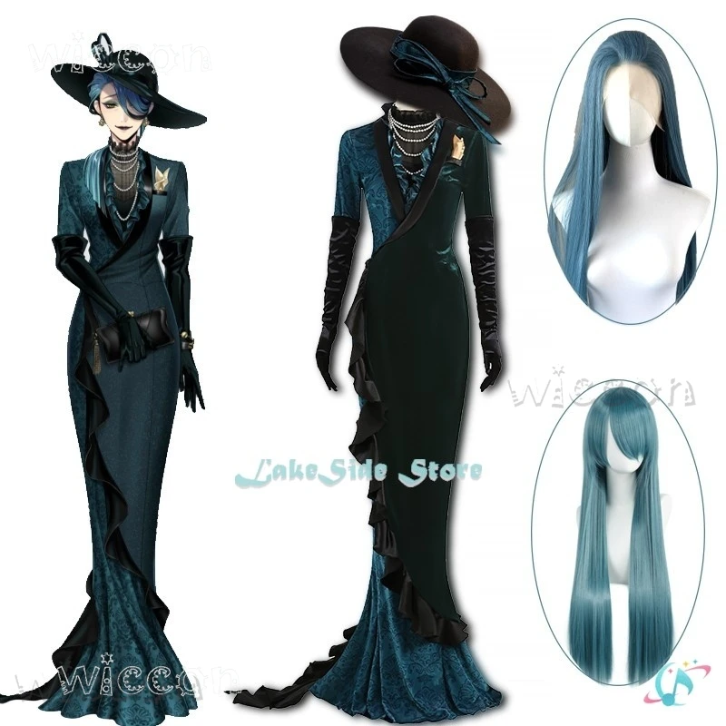 Halloween Cos Georgina sangsue Cosplay torsion Costume robe de bal robe de soirée Costume perruque femme mère de Jade Floyd Wonder x lan