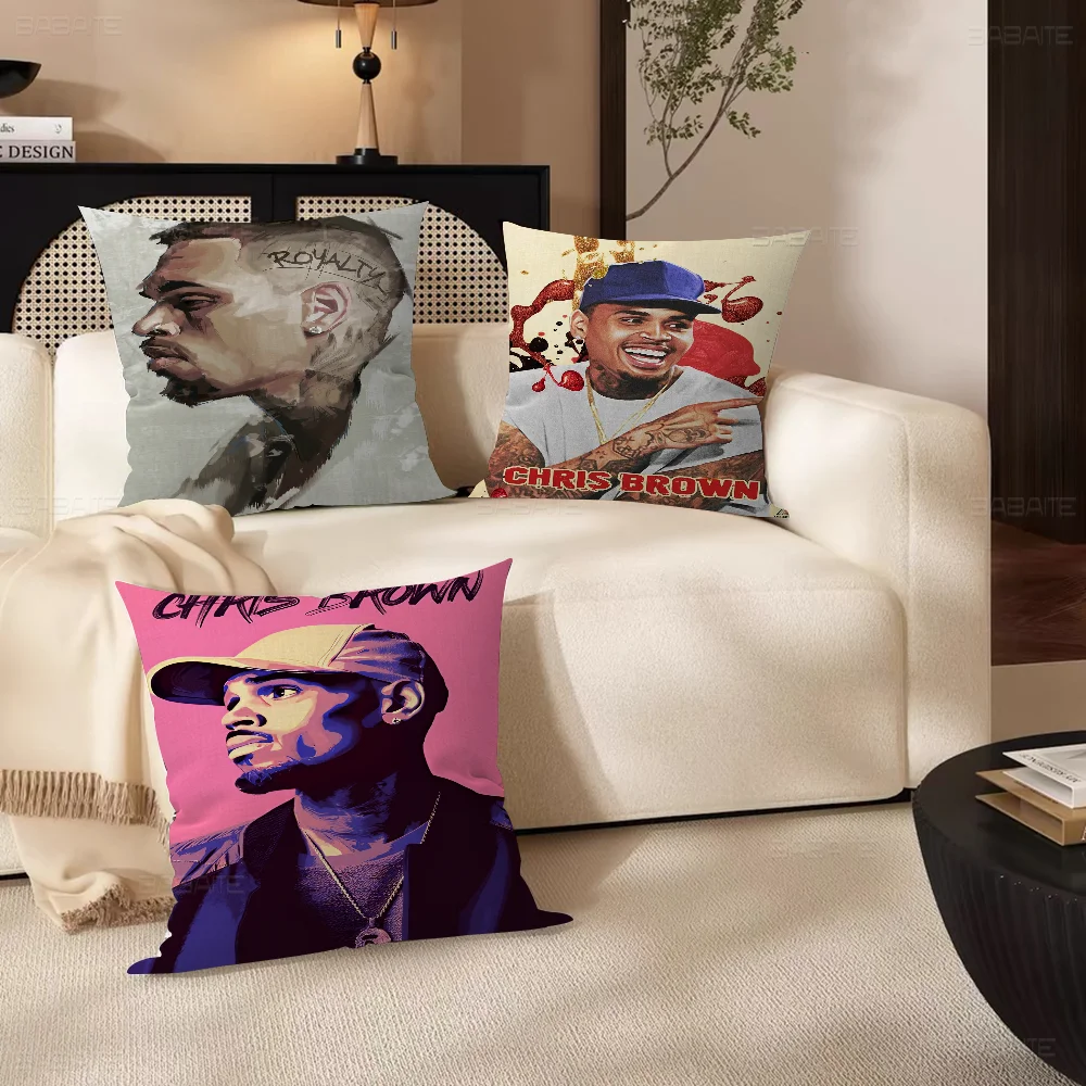 C-Chris B-Brown Personalized Picture Text Home Decorative Pillows Household Gifts 45x45cm