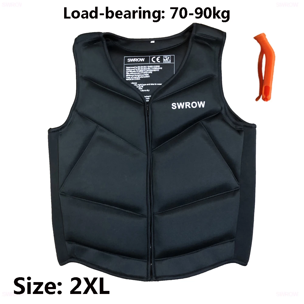 SWROW Neoprene Life Jacket for Adults Children Swimming Floating Vest Surfing Water Sports Rowing Fishing Safety Life Jacket