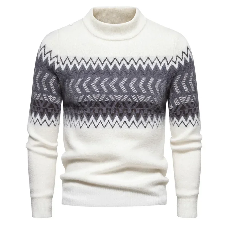 

Men's Sweater Underlay Underlay Autumn and Winter New Men's Round Neck Pullover Warm Knit Top