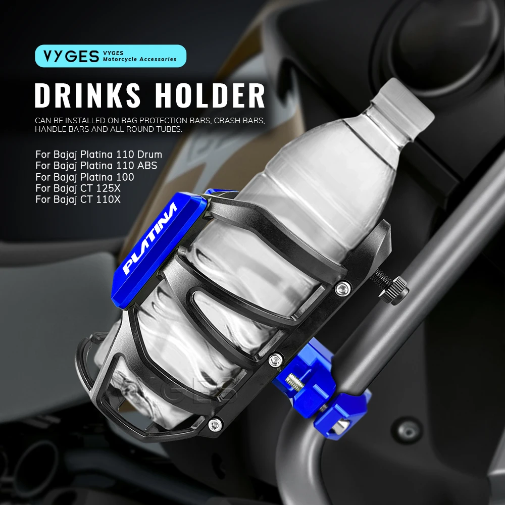 

For Bajaj Platina 110 Drum Platina 100 CT 125X 110X Motorcycle Beverage Water Bottle Cage Drinks Holder Water Cup Holder