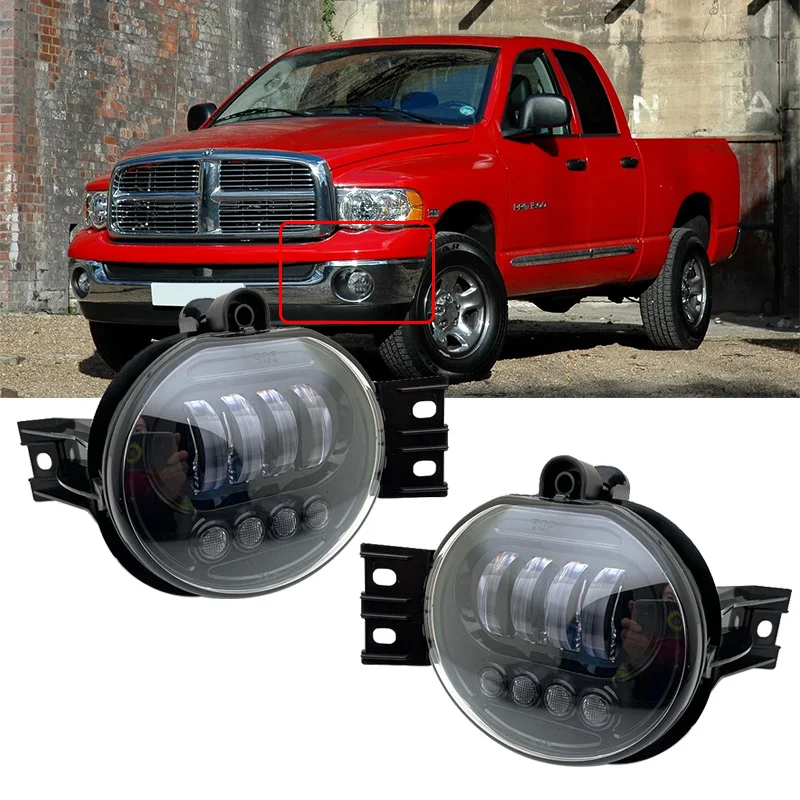 

2Pcs LED DRL Fog Light Lamps For Dodge RAM 1500 2500 3500 03-08 Durango 04-06 Front Driving Daytime Running Lamp Assembly