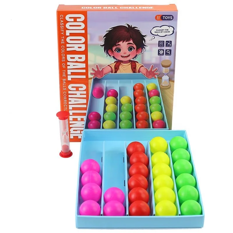 Categulação de bola colorida, jogo de tabuleiro correspondente para provocar cérebro, brinquedos categorizados, presentes de aniversário, jogo interativo infantil
