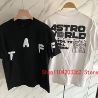 Classic Black White Cactus Jack T-shirt High Quality STAFF Foaming Letter Print Tee Rap Tour Cactus Jack Short Sleeve Real Photo