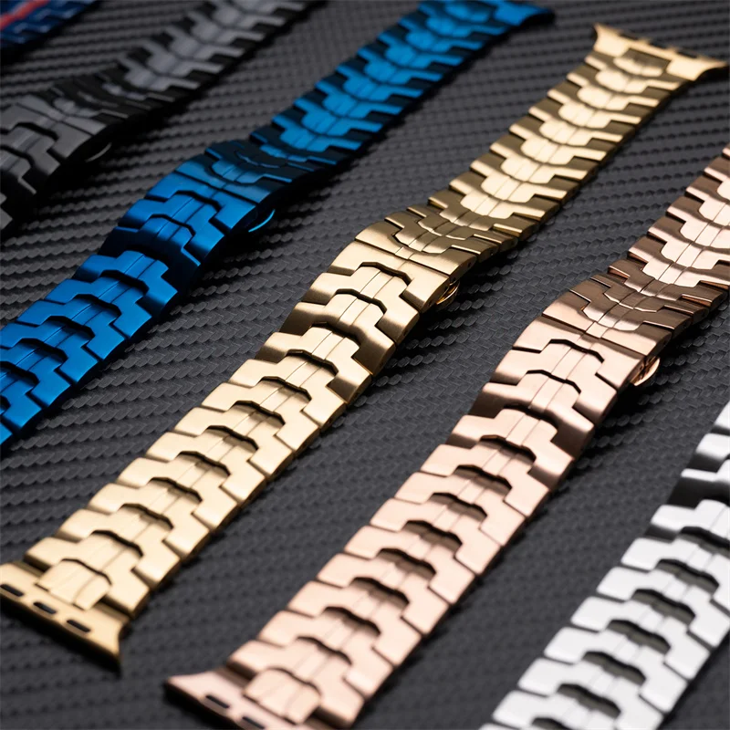 Świąteczny pasek do Apple Watch Band 44mm ultra 2 49mm 45mm 42mm 41mm 45mm luksusowa bransoletka ze stali nierdzewnej iWatch 9 8 7 6 5 4 se