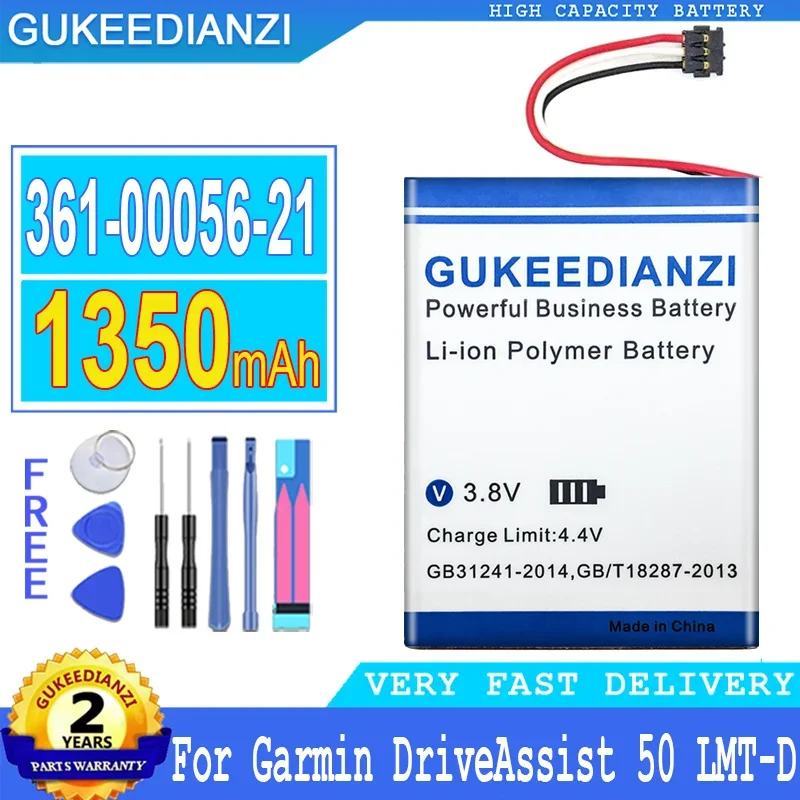 

GUKEEDIANZI Replacement Battery, 361-00056-21 for Garmin DriveAssist 50 LMT-D Driveluxe 50 LMTHD Big Power Battery, 1350mAh