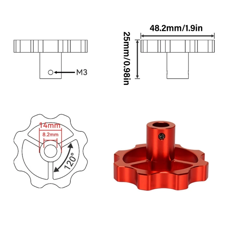 For 3D Printers Enthusiast Manual Tuning Knob Set Easy Grip Upgrades Part Smooth Operations Improved Precisions Handling