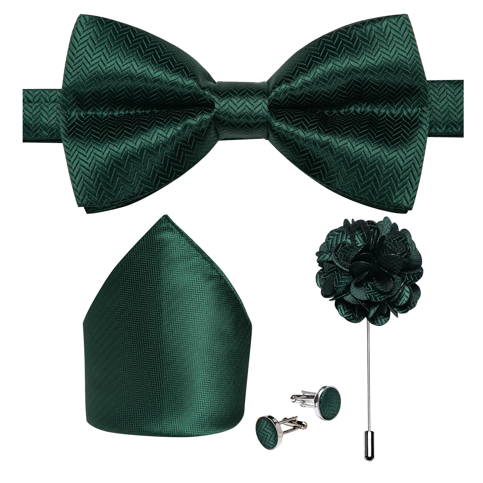 Hochzeitsfliege für Herren, klassisch rot, vorgebundene Fliege, Manschettenknöpfe, Ansteckblume, Set für Partys, Schmetterlingsknoten, Geschenk, Herren-Accessoires – Detail 29