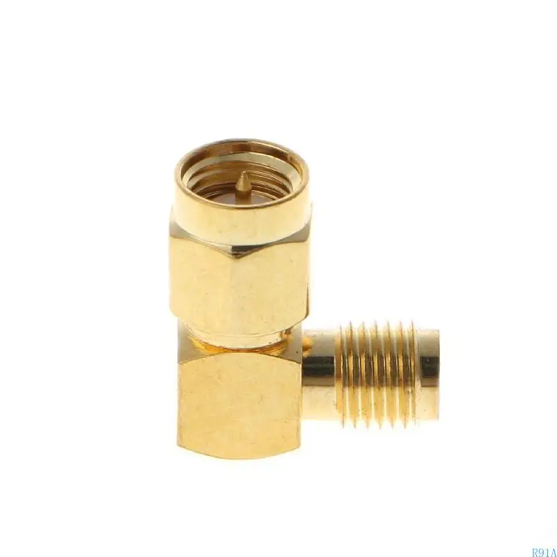 R91a SMA ذكر إلى SMA أنثى الزاوية اليمنى 90 درجة محول موصل RF Coansial