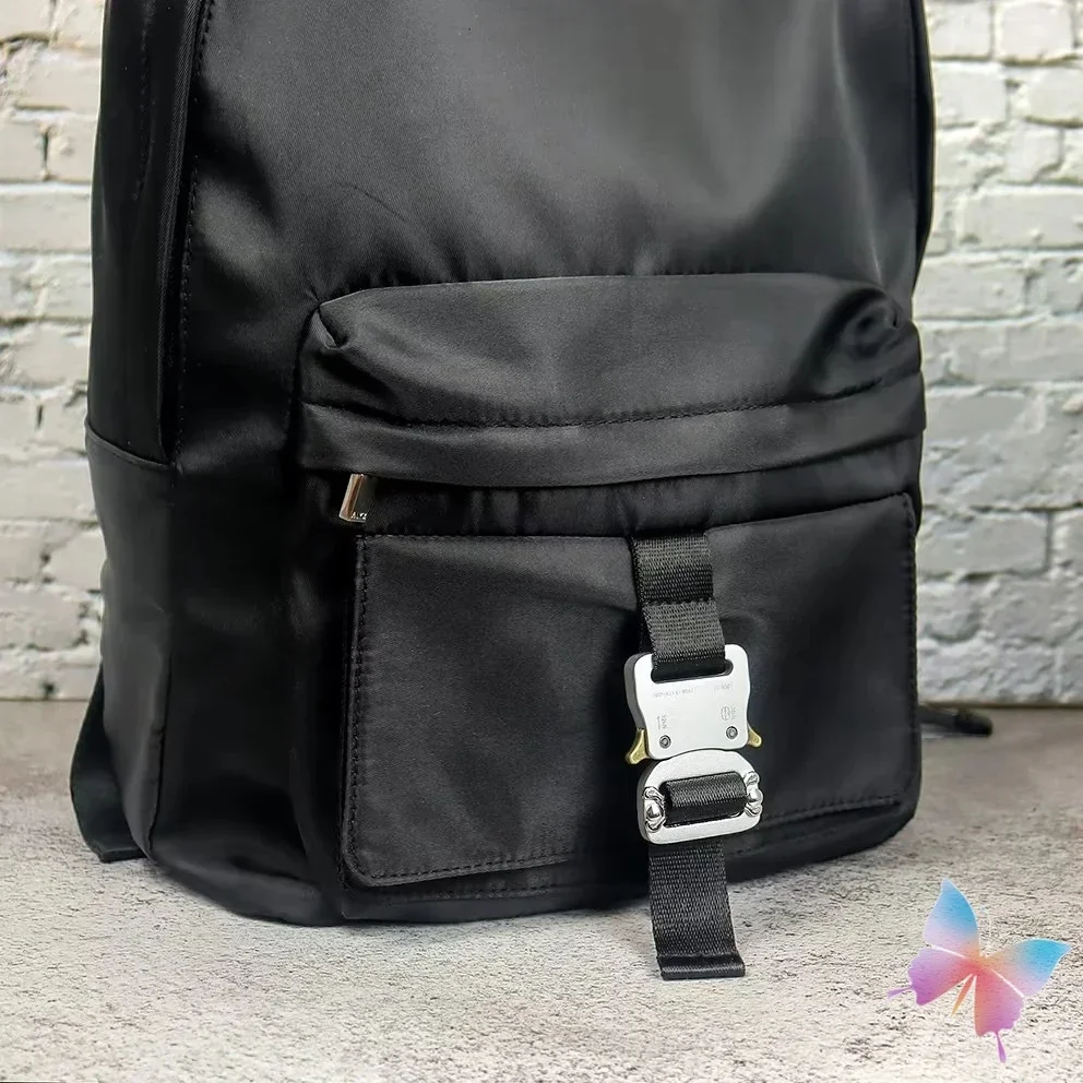 High Street 1017 ALYX 9SM Backpacks Men Women Black Outdoor Travel Metal Socket Letter Logo Zipper Opening Nylon Bags