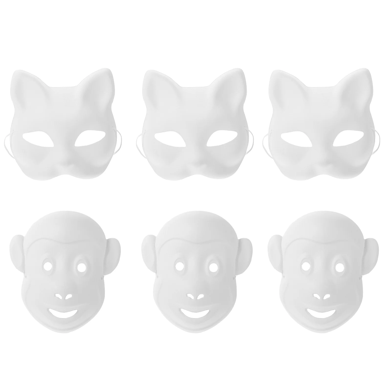 

6 Pcs Clothing DIY Mask Child Masks Masquerade Party Decorations Paper Superhero Blank