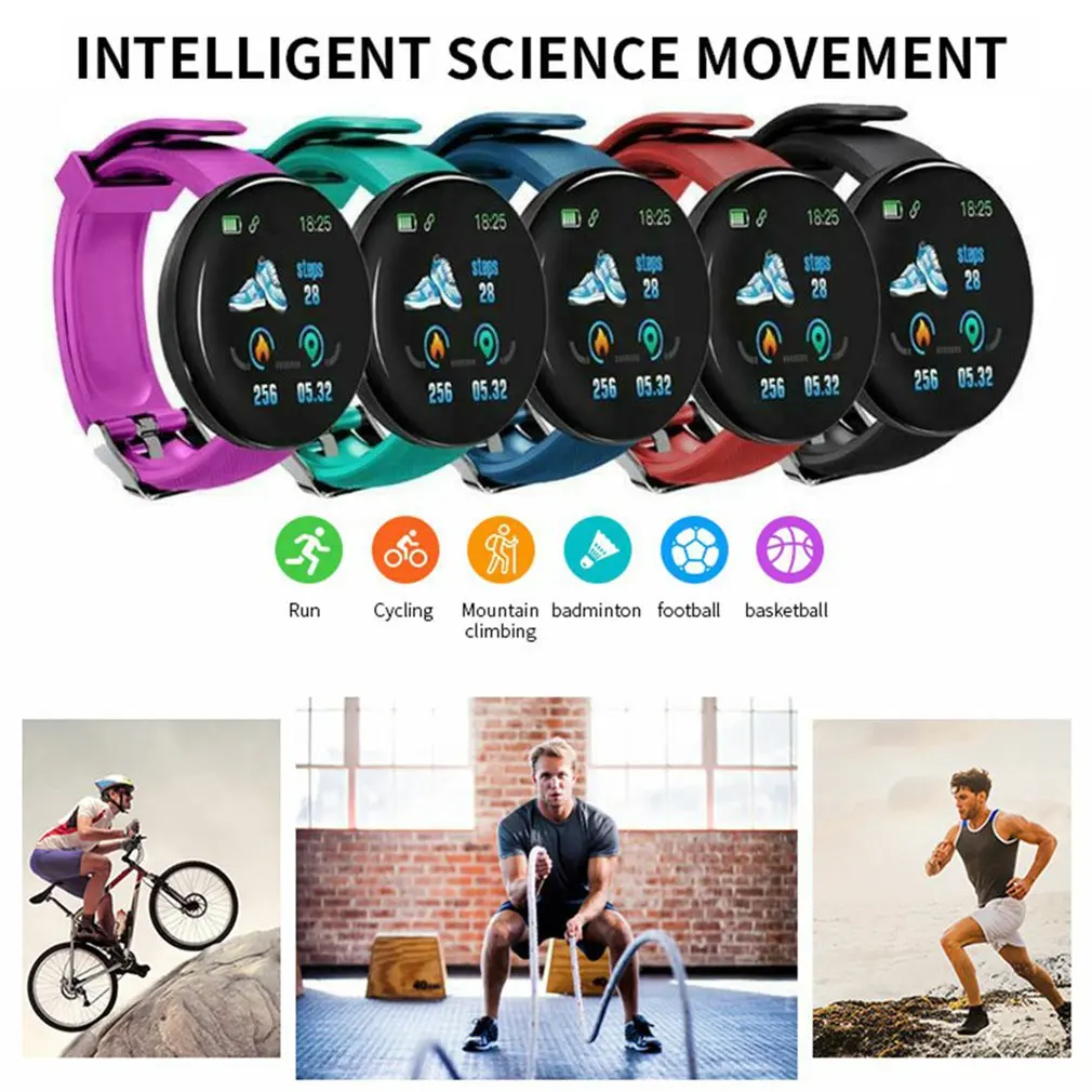 D18S uomo/donna 1.44pollici Smart Watch schermo a colori Smartwatch sport Tracker pressione sanguigna cardiofrequenzimetro orologio elettronico